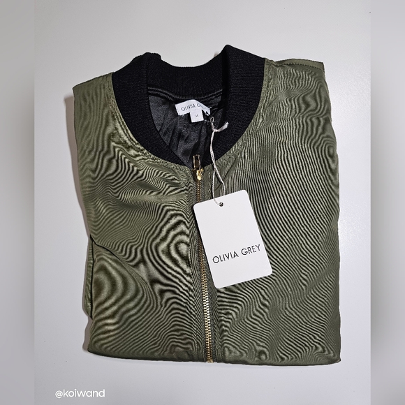 Women's Bomber Jacket Full-zip Padded Casual Active Sport Coat Outwear - Picture 13 of 14